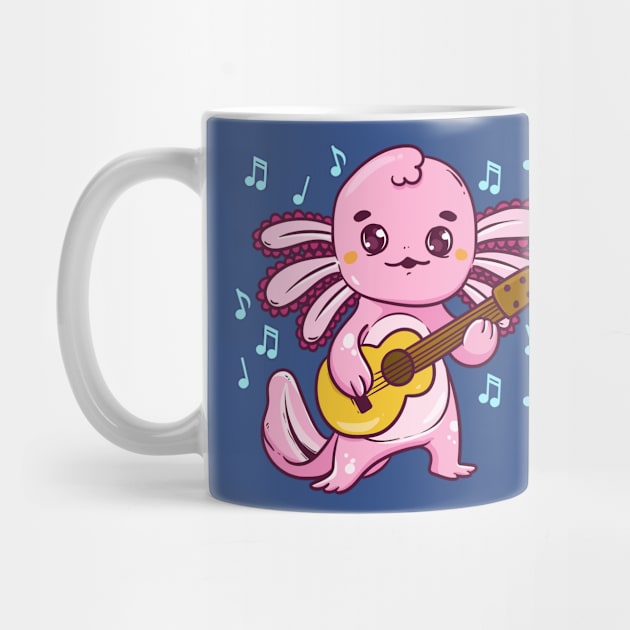 Axolotl Guitar Player Musician Guitarist by E